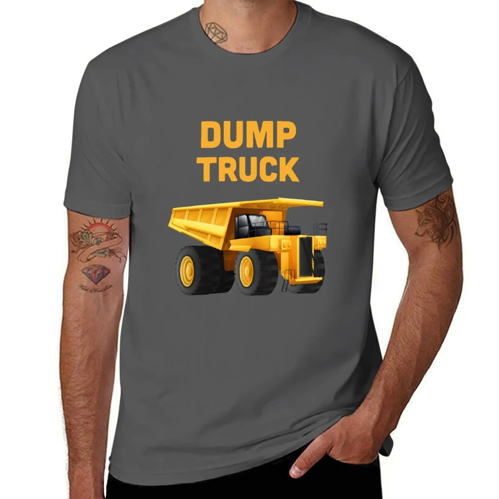 

Yellow Dump Truck T-Shirt t shirt for man 100 percent cotton man tshirt T-Shirt