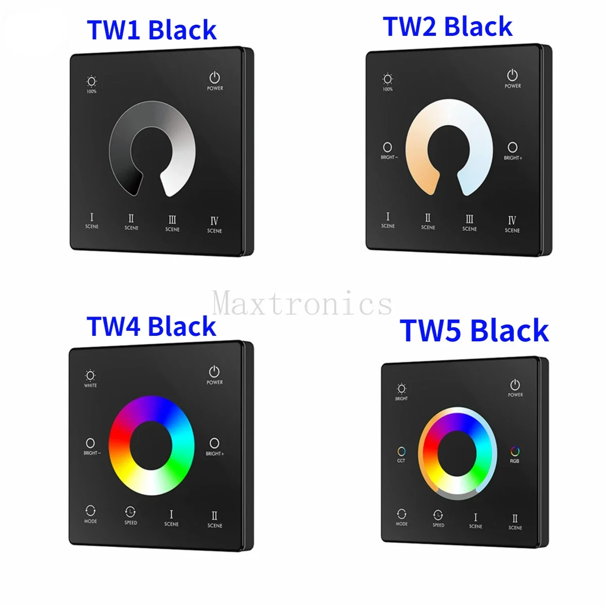 1 Zone Dimmer Single Color/RGB/RGBW/RGB+CCT Hanging Mounted Touch Wheel Panel Remote Controller (CR2032 Battery)  For LED Strip