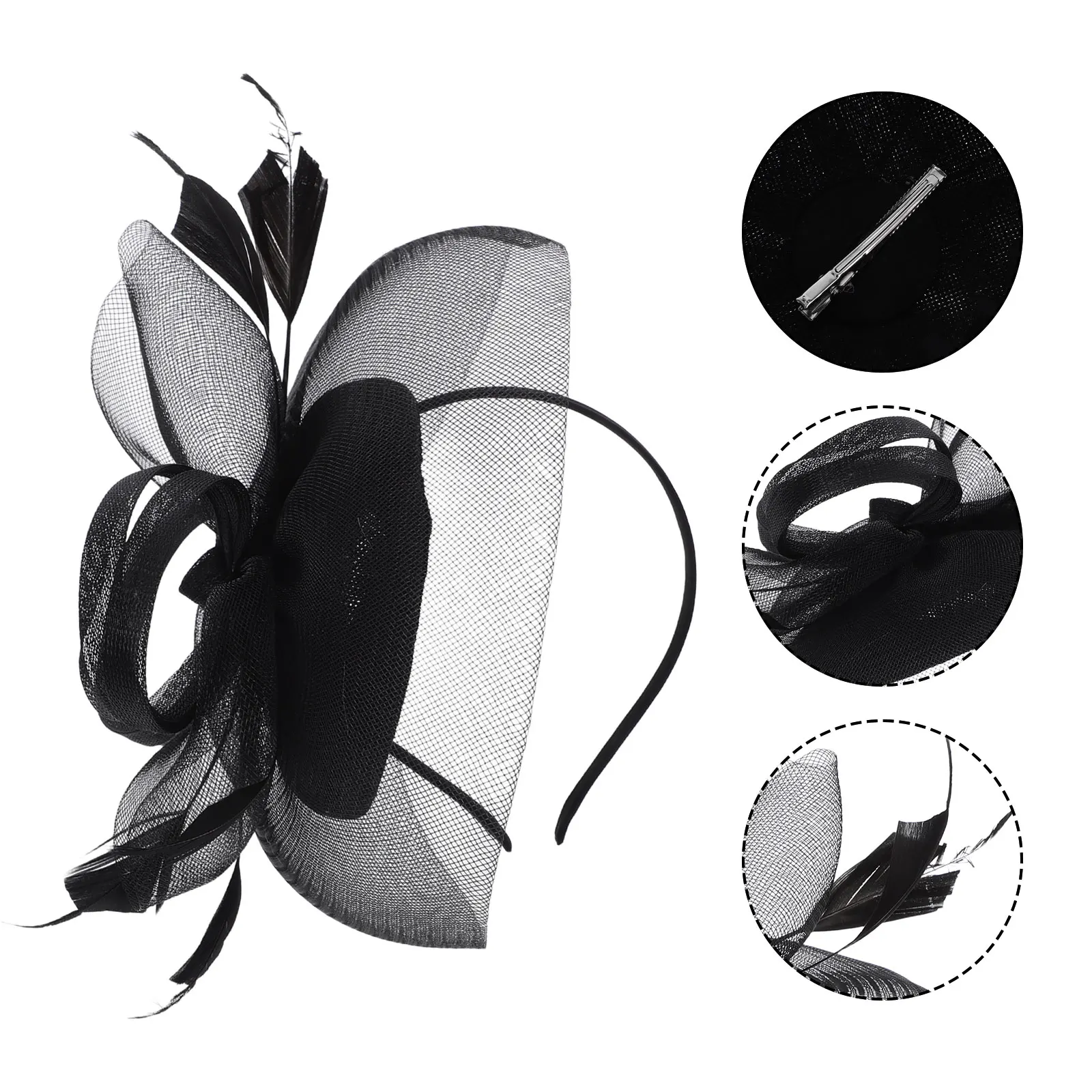 

Flower Hairband Women Hat Headband Fascinators Pink Lightweight Comfortable Durable Mesh Design Artificial Plume Tea