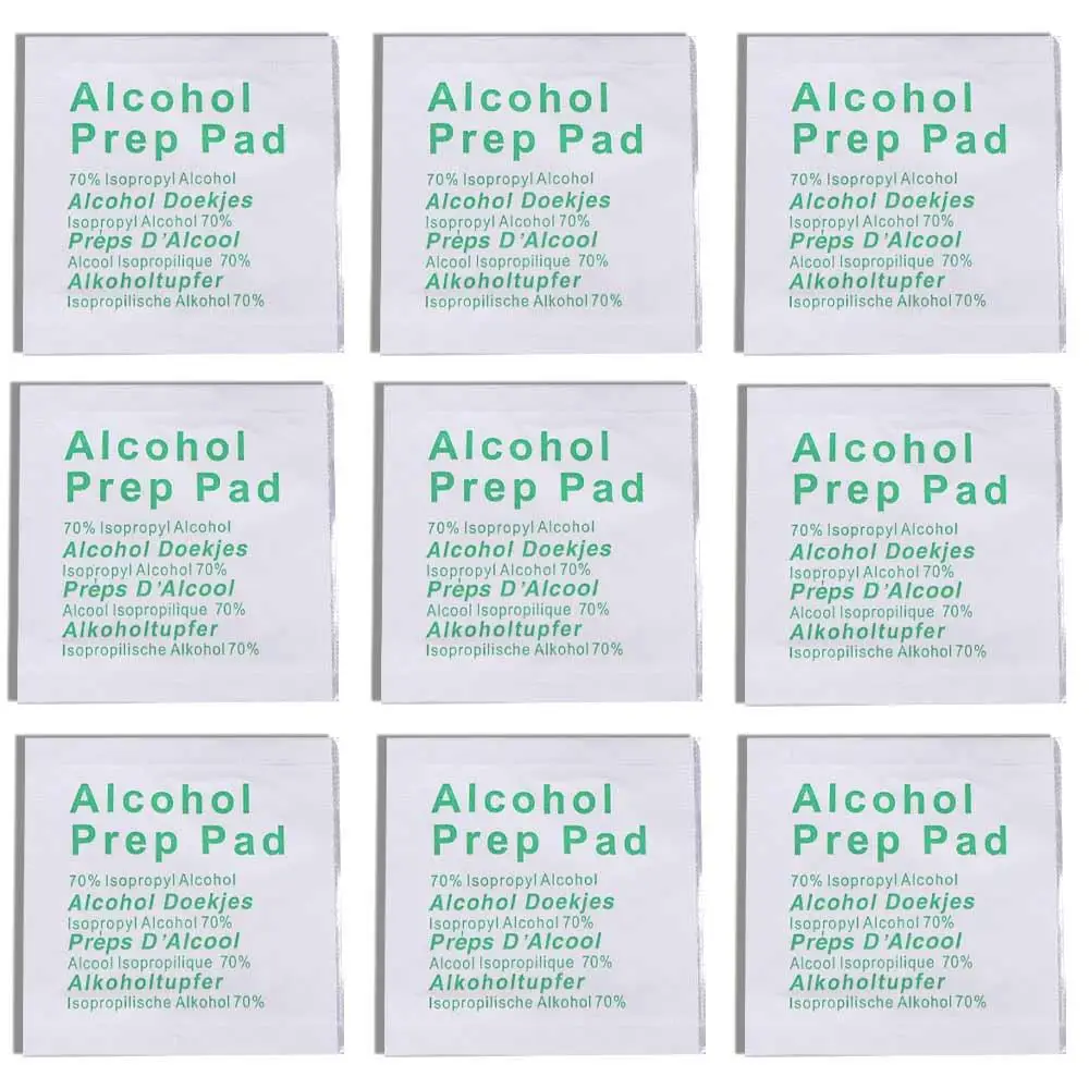 50 pezzi di tamponi imbevuti di alcol professionali portatili salviette umidificate 70% isopropilico detergente per la pelle domestica sterilizzazione