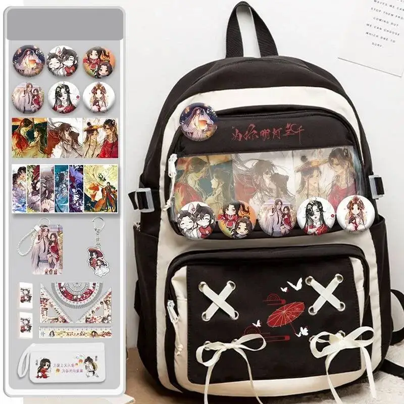 

Anime Game Black Blue Purple Heaven Officials Blessing Tian Guan Ci Fu Transparent Cute School Bags Backpacks Girls