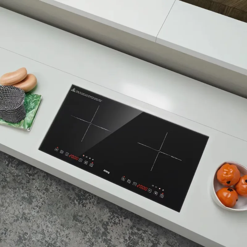 4400W Induction Hob 2 Burner Touch Stove Electric Built-in Double Induction Cooker