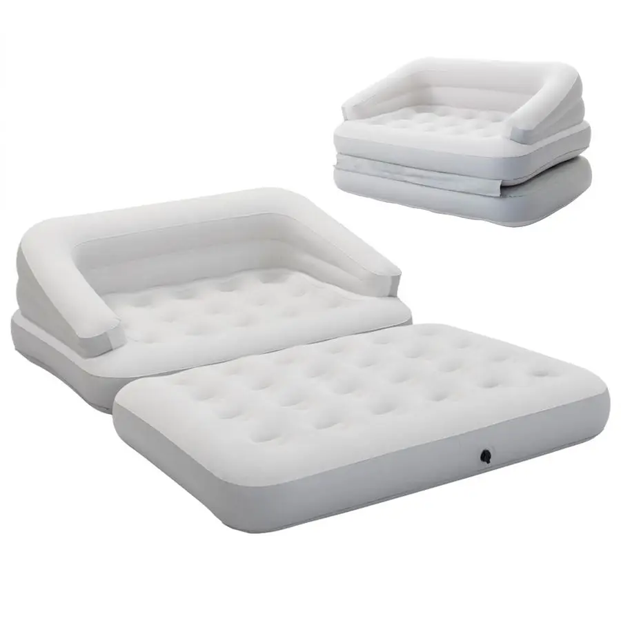 

GARDEN Inflatable Couch Flocked Blow Up Couch Mattress,Outdoor Air Sofa Bed for Camping,Full Size