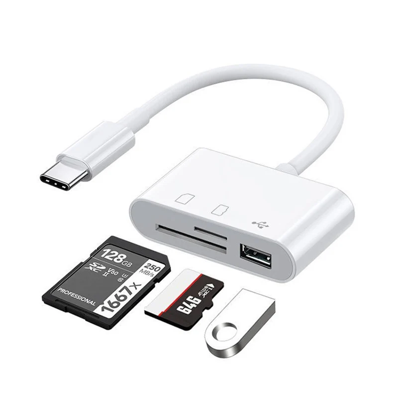 OTG 2.0 Type C Card Reader Adapter for Macbook PC USB-C Android Phone Laptop PC Notebook Micro SD TF USB Disk Memory Card Reader