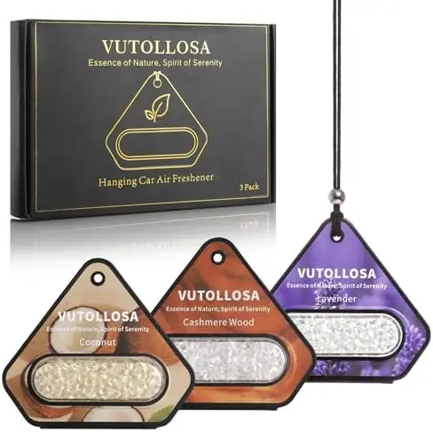 

3 Pack Car Air Fresheners - Coconut, Lavender, Cashmere Wood | Long-Lasting Scent for Men & Women | VUTOLLOSA