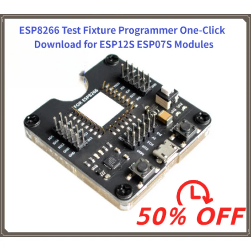 ESP8266 Test Fixture Programmer One-Click Download Compatible with ESP12S ESP07S ESP Series Modules
