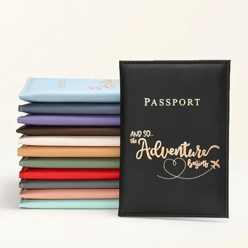 Women Travel Passport Case Leather Cute Passport Wallet Purse Girl Card Holder Women Men Letter Lover Passport Cover Men