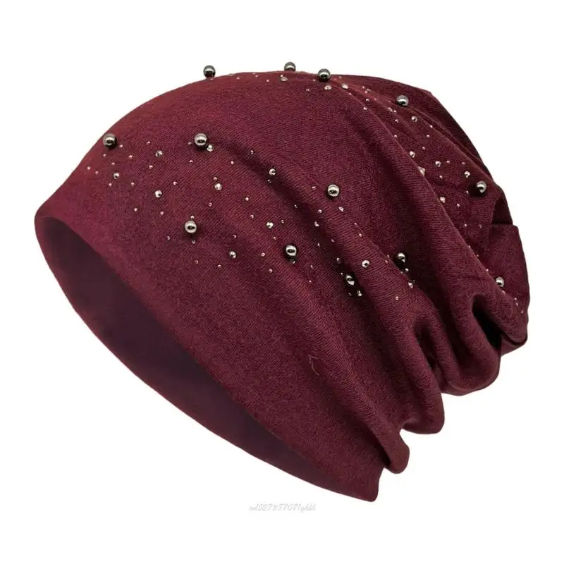 X5XA Soft Comfortable Pullover Turban Hat for Fashion Photography Muslims Design Slouch Hat Headwear for Maternity Needs
