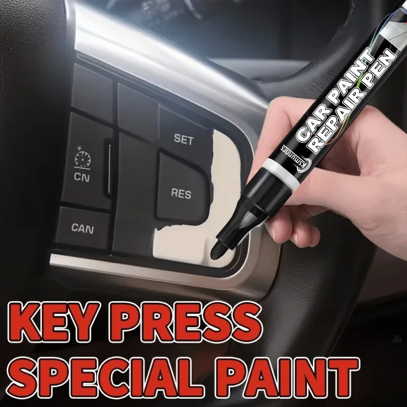 Car Paint Touch-Up Pen, Professional-Grade Car Interior Touch-Up Pen - Black Plastic Scratch Repair Marker for Steering Wheels