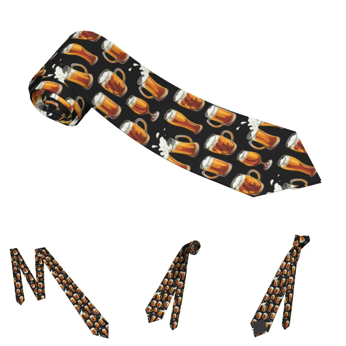 Beer Glasses Neckties Unisex Polyester 8 cm Neck Tie for Men Silk Classic Accessories Wedding Business