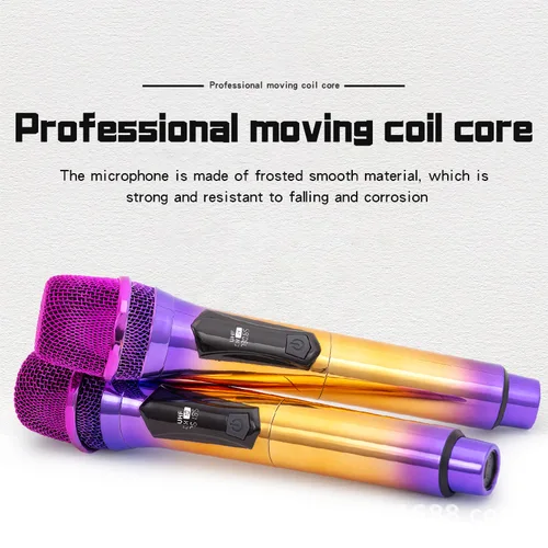 Imagen 2 del producto Micrófono de Karaoke inalámbrico, equipo dinámico UHF para habitación, máquinas, micrófono Sem Fio, Inalambricos Micro Sans Fil 2 Mic