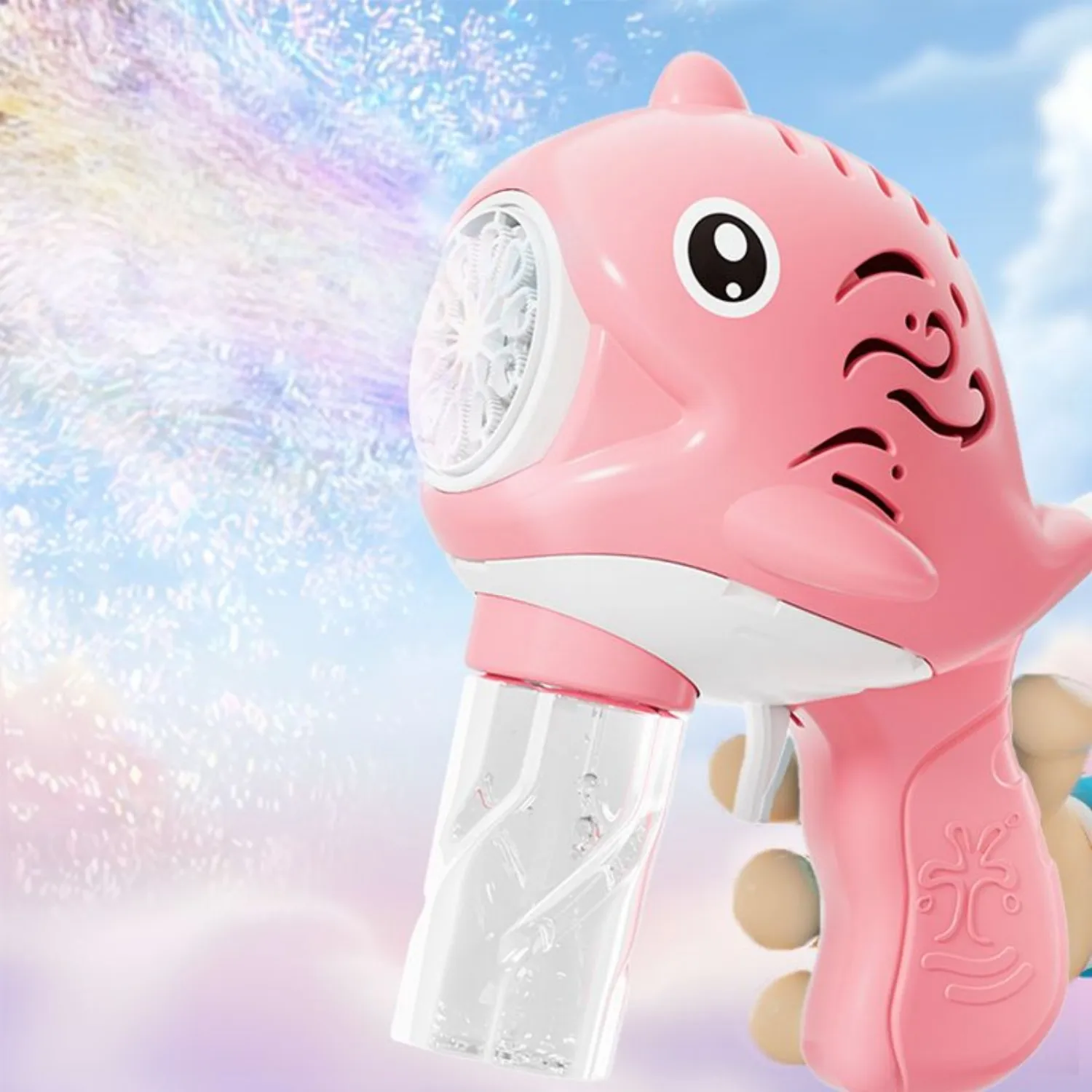 10-Hole Whale Bubble Gun Toy | Automatic Bubble Maker | Summer Outdoor/Indoor Play | Kids Birthday & Easter Gift with Non-Toxic