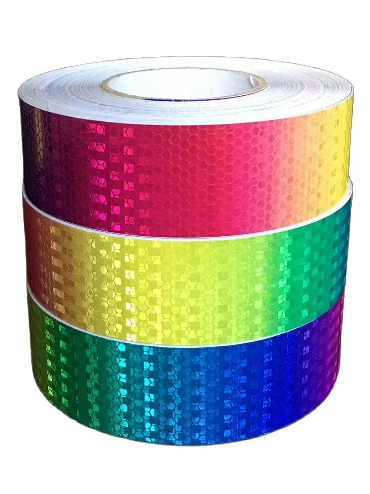 Colorful Reflective Stickers With Gradient Dazzling Colors, Motorcycle Bicycle Body Decoration Reflective Tape