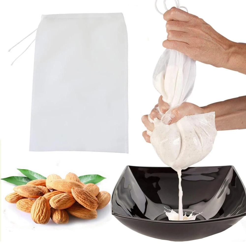 

1Pc White Food Grade Nylon Filter Bag Net Kitchen Filter Fabric Bags Wine Beer Tool Universal Kitchen Gadgets Accessories