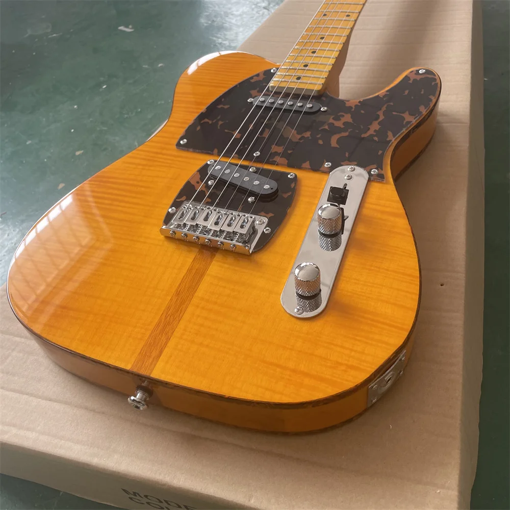 In stock 22 frets blonde MadCat TELE Electric Guitar Flame Maple 10S 45th Anniversary Mad cat TL guitarra free shipping guitars