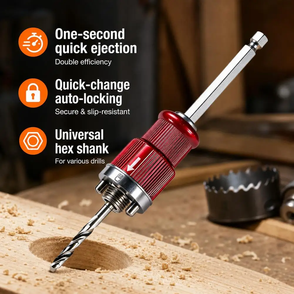 Universal Hole Saw Quick-Release Connecting Rod Wood/Plastic Hole Saw For Electric Drill Fire Pipeline Quick Disassembly Tool
