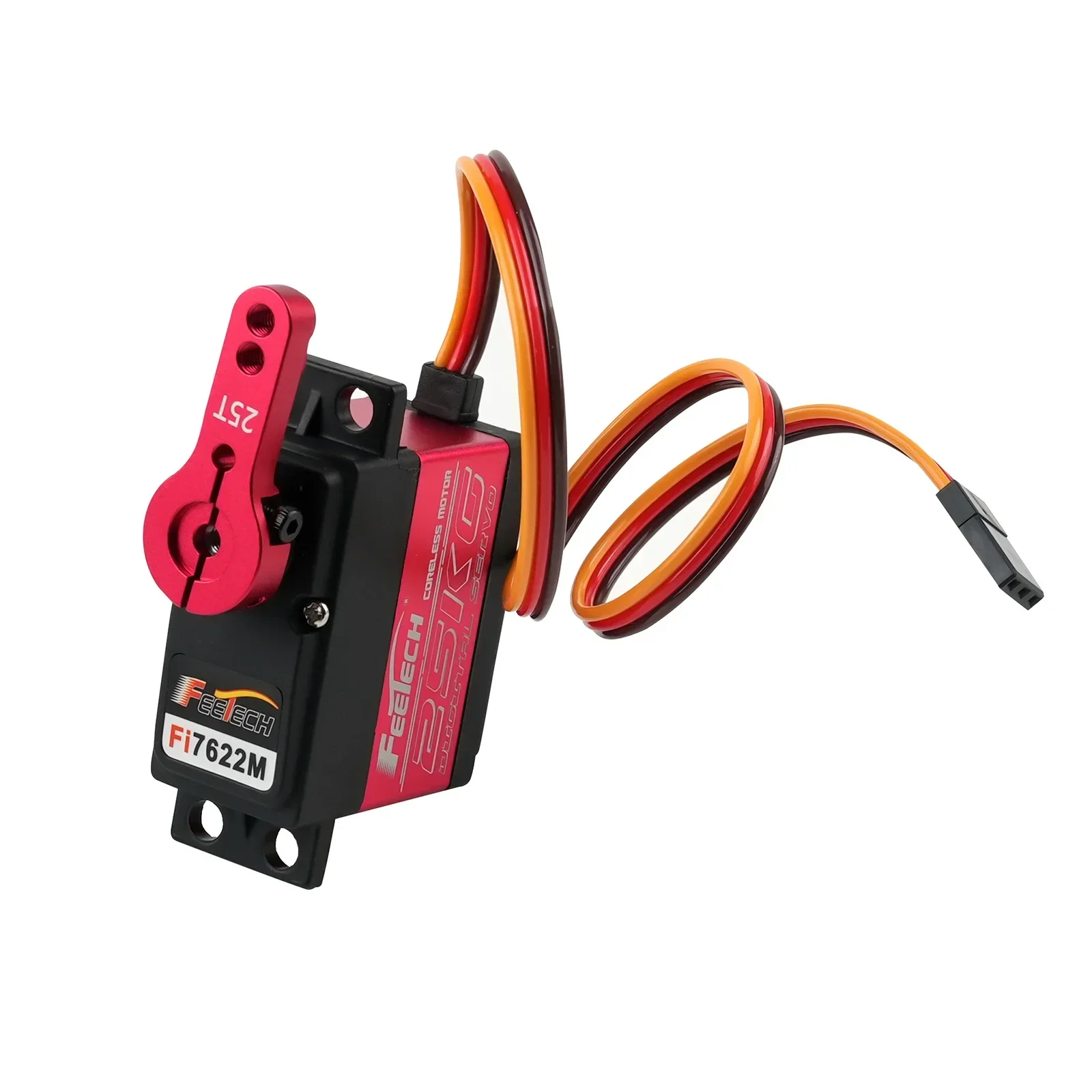 Fi7622M 25 kg digitales Servo 180-Grad-Motor, Metallgetriebe, hohes Drehmoment, kernlos, für Roboterauto, Flugzeug, DIY-Modell mit JR-Stecker, 30 cm C