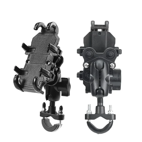 Imagen 1 del producto Soporte para manillar de teléfono para motocicleta, soporte GPS a prueba de golpes, abrazadera Universal antivibración para teléfono inteligente