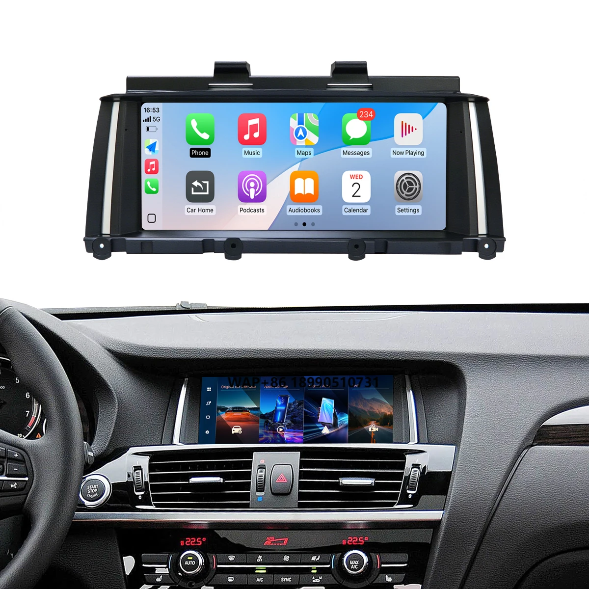 

AUTOABC Wireless Carplay Android Auto Linux Multimedia Touch Screen for X3 F25 NBT CIC Radio Head Unit Player Airplay