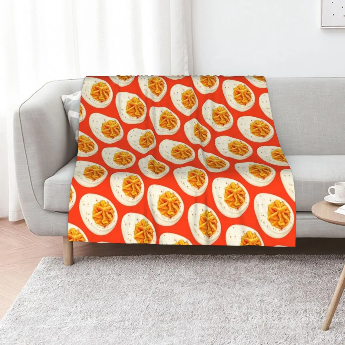 Deviled Egg Pattern - Red Throw Blanket Large Thermal Blankets Sofas Of Decoration Luxury Thicken blankets and throws Blankets