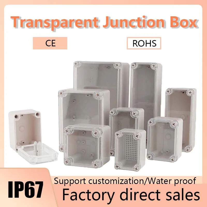 

IP67 Plastic Transparent Box Waterproof Enclosure Electronic Project Outdoor Instrument Electrical Project Box Junction Housing