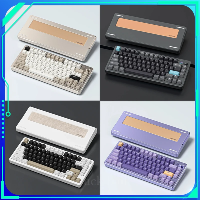 FURYCUBE F75 Mechanical Keyboard Tri Mode Hot Swap Wireless Gaming Keyboard CNC Aluminum Alloy Multifunctional Knob PC Accessory