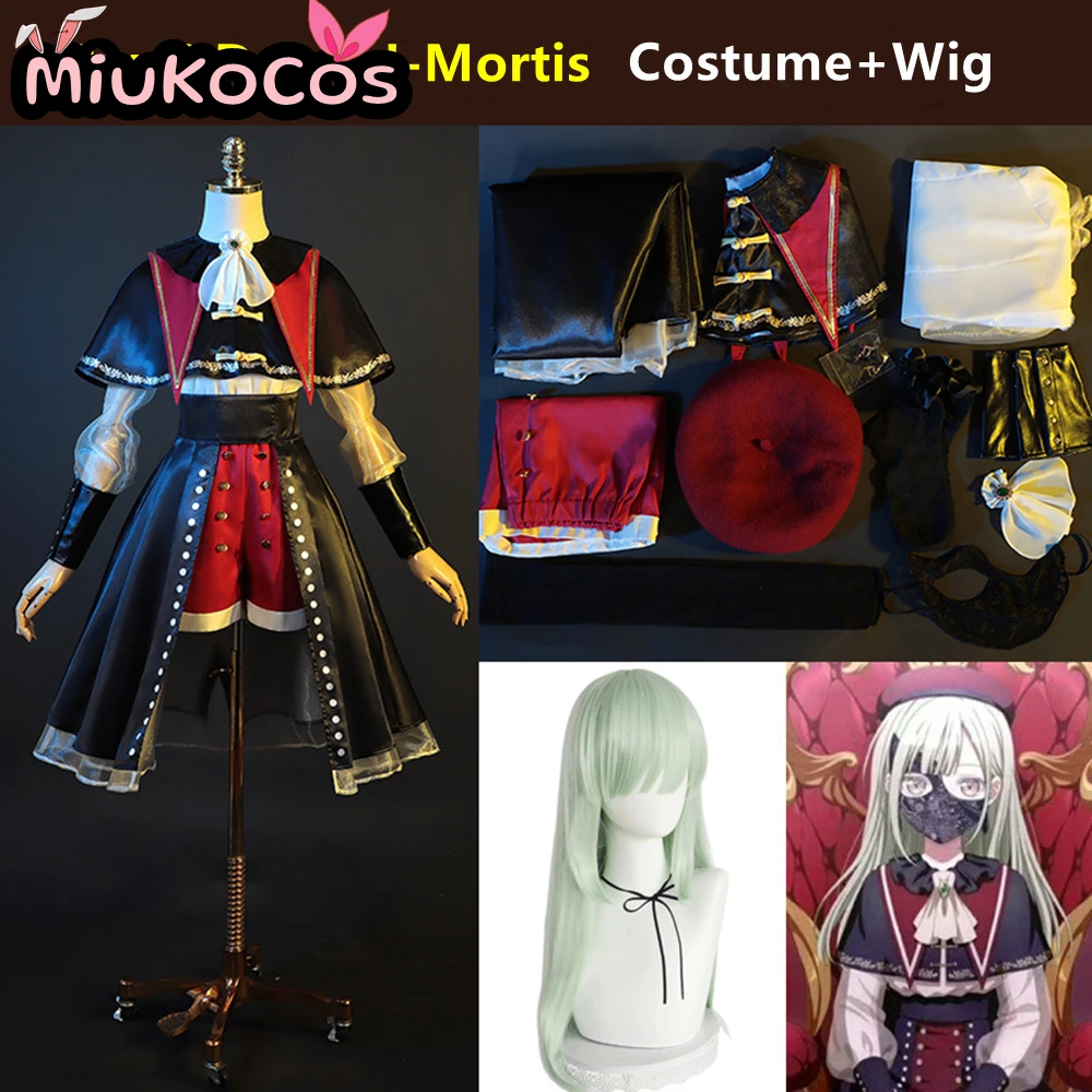 DISPONIBILE Mortis Mutsumi Wakaba Costume Cosplay MiuKoCosplay Anime BanG Sogno! Ave Mujica Cosplay