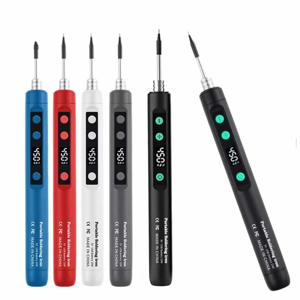 Adjustable Temperature USB Soldering Iron Cordless Speed Heating Electric Iron Solder 180-450 Celsius Digital Display