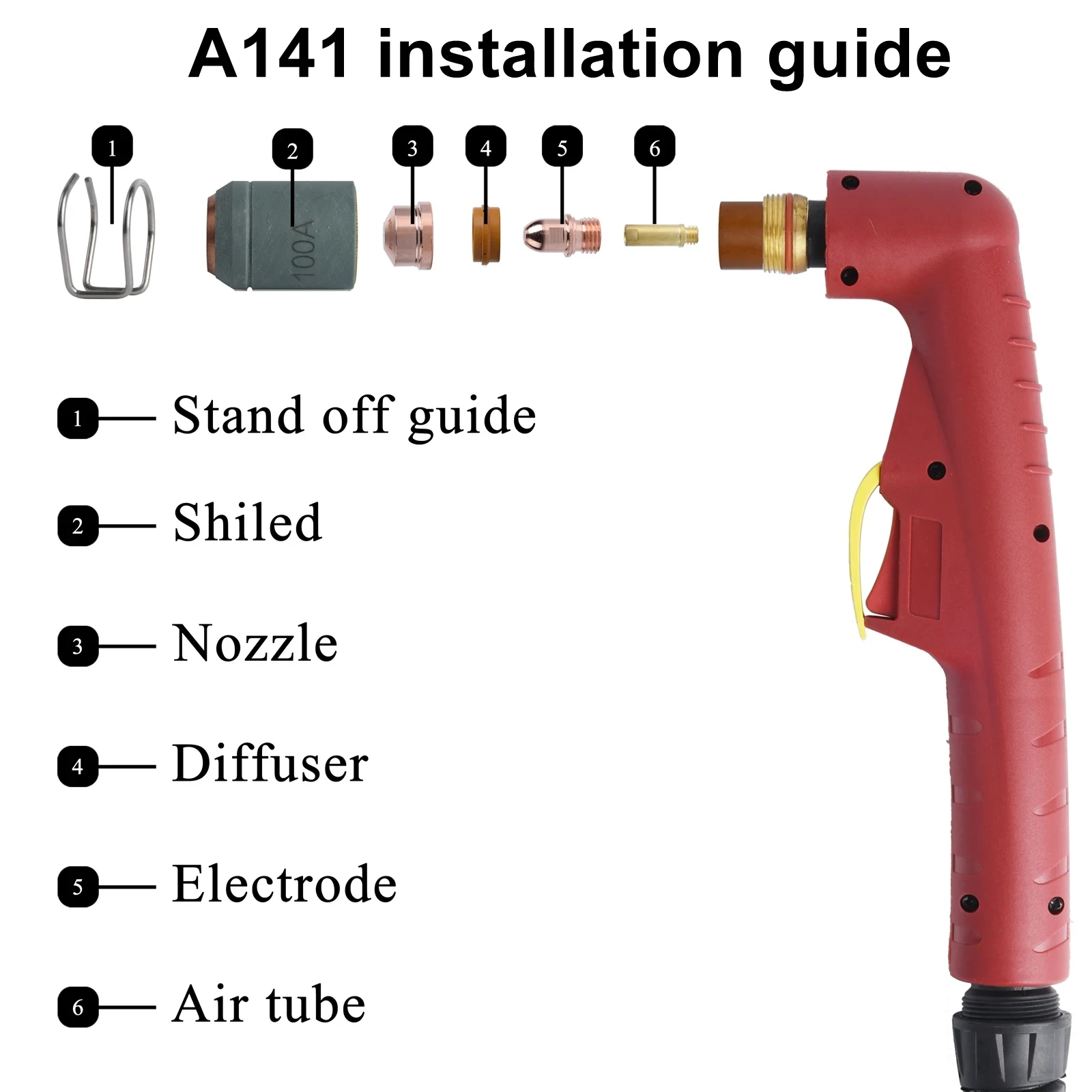 1pcs PE0101 Swirl Ring A101 P101 LT101 LTM101-A P141 A141 LT141 LTM141-A Air Plasma Cutter Cutting Torch consumable