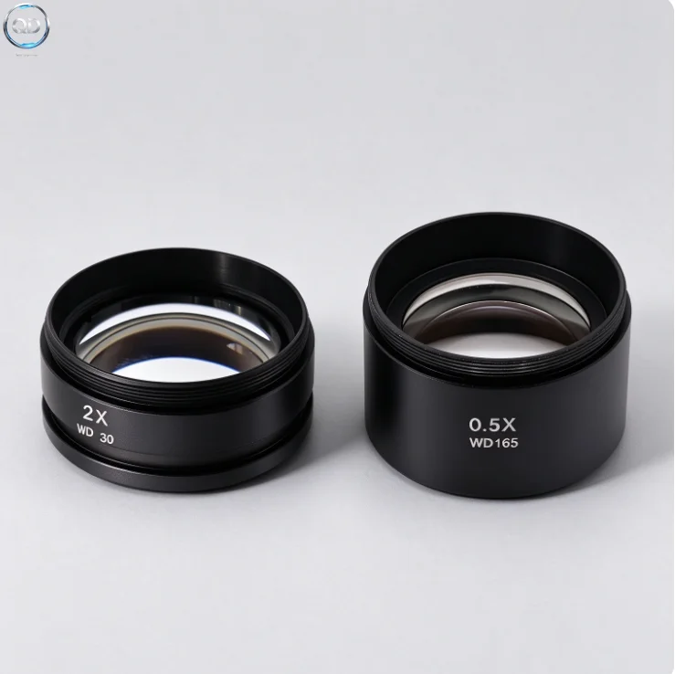 0.5X 2X Microscope Auxiliary Objective Lens Increase WD Anti‑Oil Smoke HD for Binocular Trinocular Stereo Microscope
