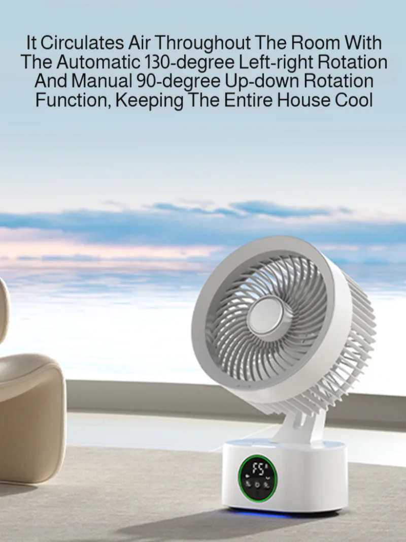 Portable Wall-Hanging Fan With Remote Control Rechargeable Usb Electric Folding Fan Nightlight Air Cooler Household Shaking image 5