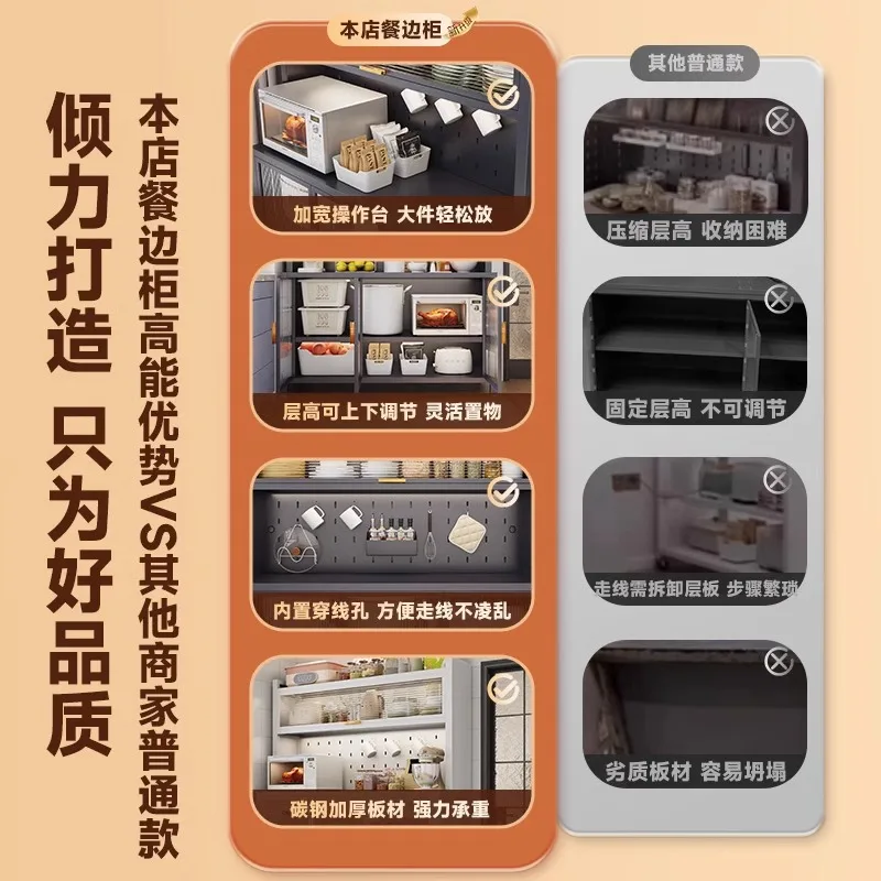 Kitchen shelves, side lockers, floor-to-ceiling multi-layer ovens,pots, electrical appliances, multi-functional storage cabinets