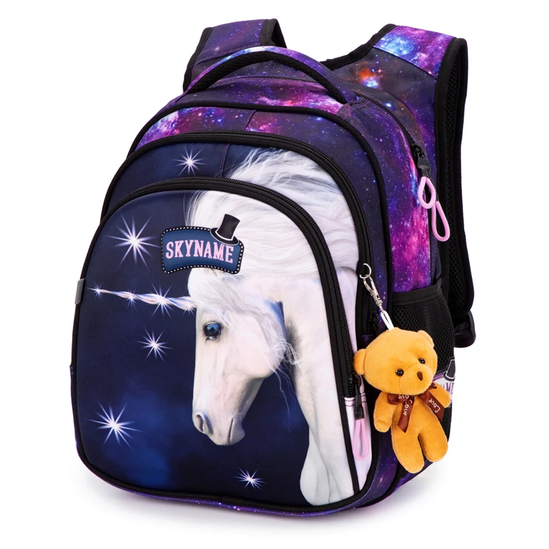 

Girls Beauty 3D School Bags children Grade 2-4 Primary School bags Waterproof Orthopedic Kids School Backpack Mochila Escolar