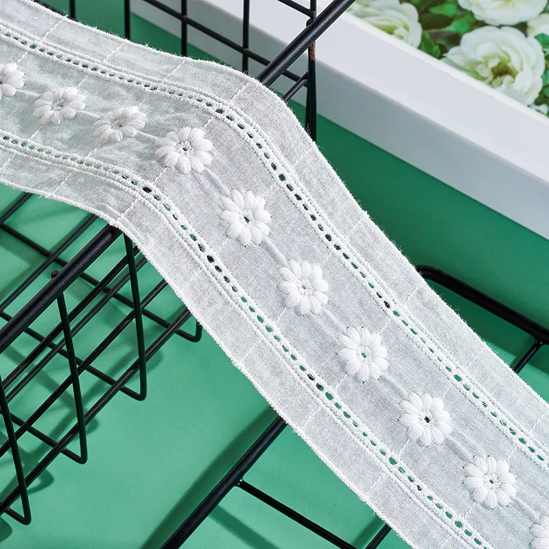 30Yards Cotton Embroidery Lace Trim, Patchwork Needlework, Sewing Accessories, Clothes Decoration, Garment Material,