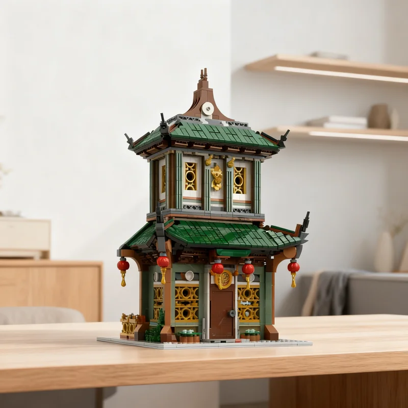 

2221pcs MOC Chinese Restaurant Modular Streetscape Model Building blocks Architecture toys Christmas gifts Education Kids idea