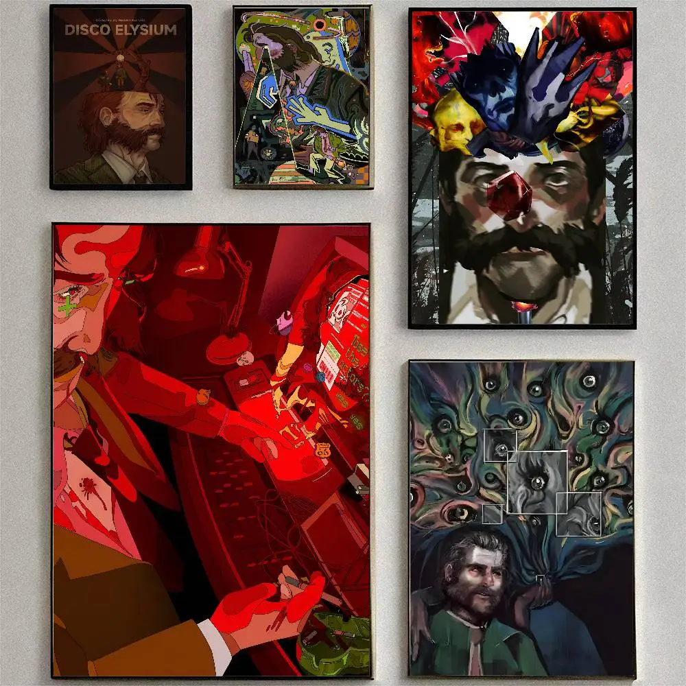 D-Disco Elysium Hot Video Game Posters High Quality Self-adhesive Wall Art Decorations Color Prints Sticky