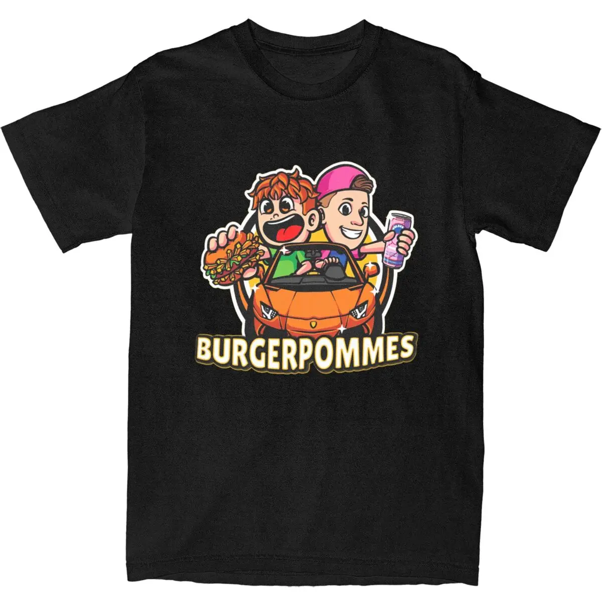 Burgerpommes icrimax Cartoon T shirt Men/Women Harajuku Kawaii Tops Y2k Unisex Anime Cartoon Tees Fashion Tops Casual Clothes