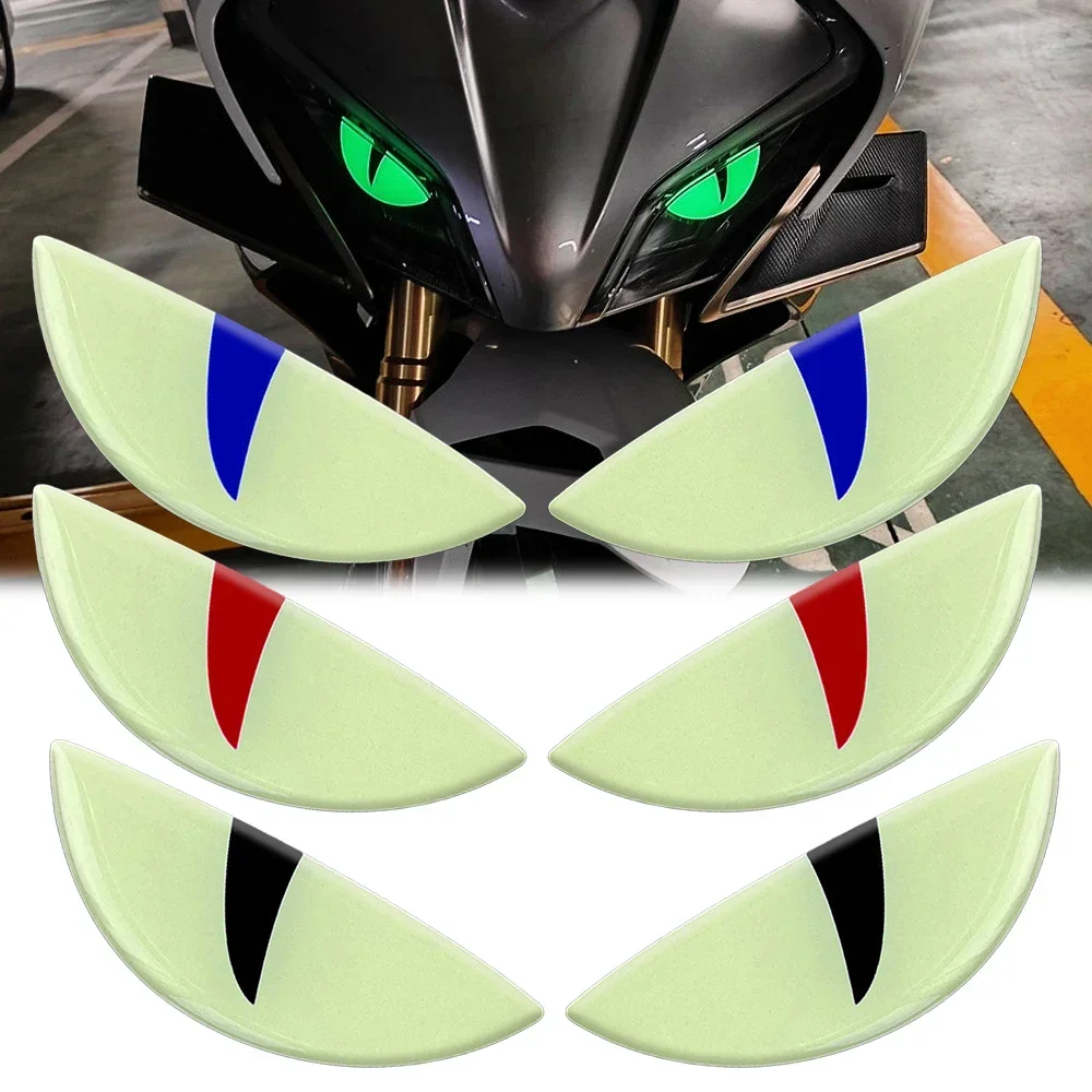 Glow Devil Eye Sticker Pair Reflective Waterproof Vinyl Decal for Car Motorcycle Electric Vehicle Night Styling Decoration