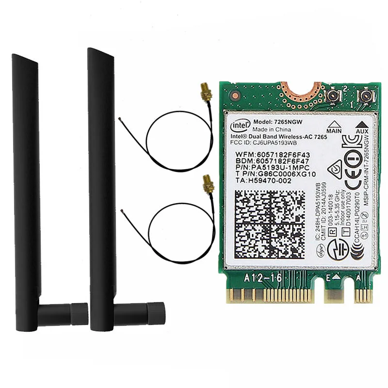 Dual band intel Wireless Karte AC 7265 7265NGW ac7265 7265ac 802,11 ac WiFi + Bluetooth 4,0 867Mbps NGFF lan karte