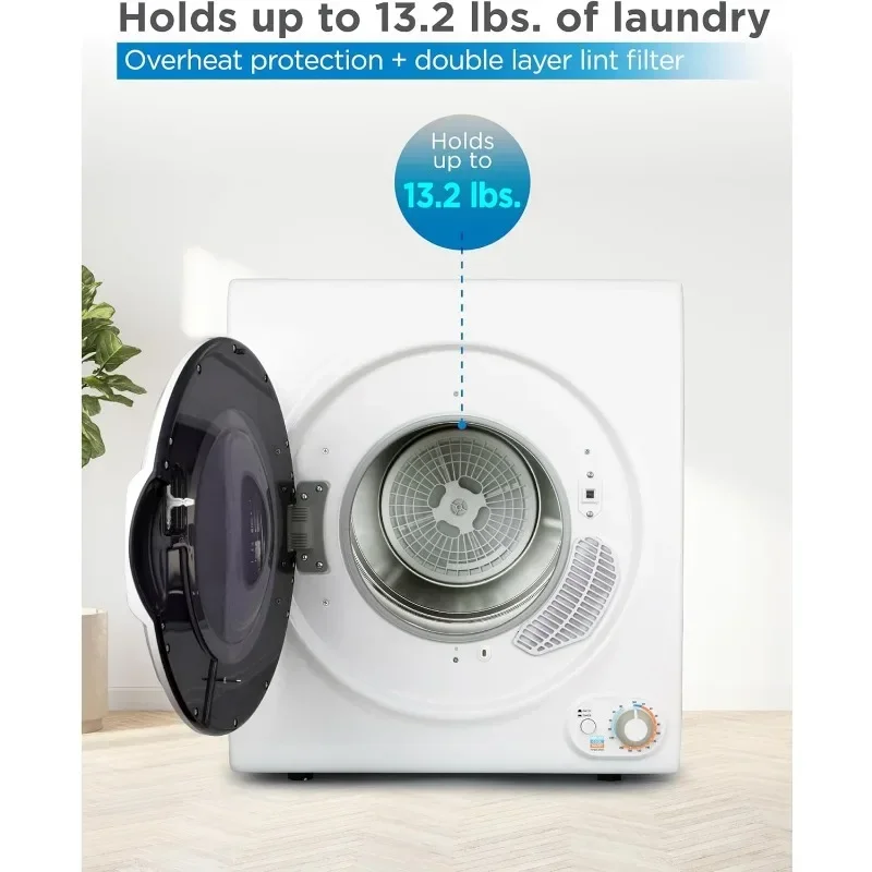 3.5 Cu. Ft. Portable Dryer, 120V Electric Dryer for Clothes, Front Loading Dryer Machine Holds Up To 13.2 lbs. or 6 kg.