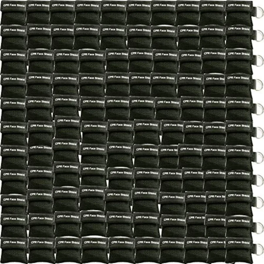 

100pcs CPR Face Shield Mask Keyring Emergency Kit Rescue Face Shields for First Aid or CPR Training