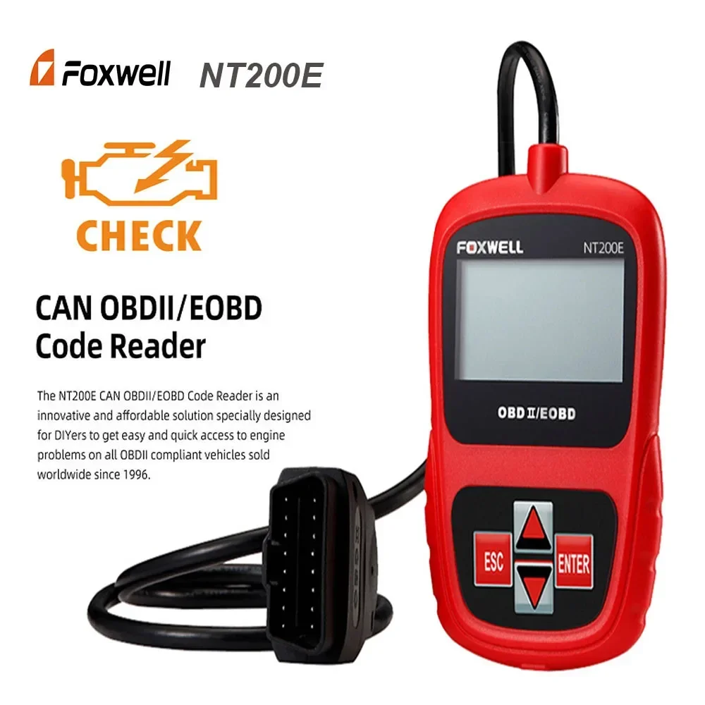 Foxwell NT200E Quickly Read & Clear engine diagnosticsTrouble Codes ( DTCs ) Support Dieselcars Petrolcars Diagnostic Scan Tool