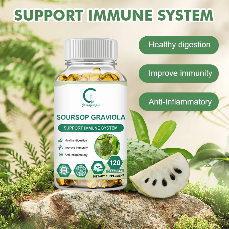 Catfit Natural Soursop Emotional health Sterilize Support & Strengthen immunity  Health vegetarian capsules