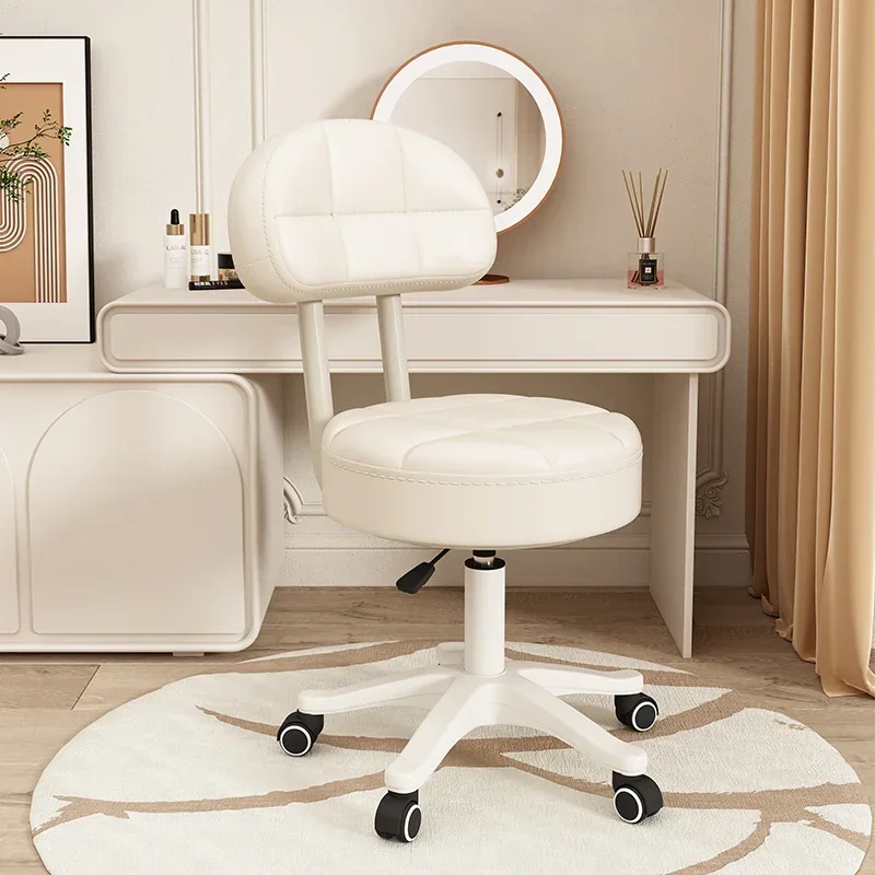 

Universal Wheel Small Stool Home Simple Rotating Computer Chair Bedroom Vanity Chair Backrest Sedentary Lifting Study Chair