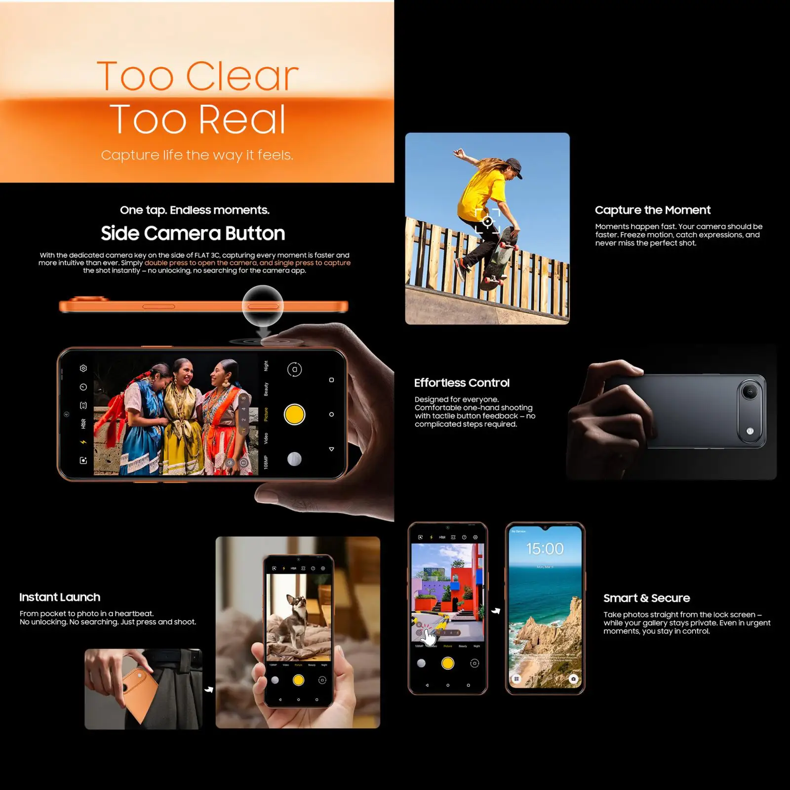 Blackview Oscal FLAT 3C 4GB+64GB/4GB+128GB 6.56 inch Android 16 Unisoc UMS312 T310 Quad Core 5000mAh Battery OTG 4G Smartphone