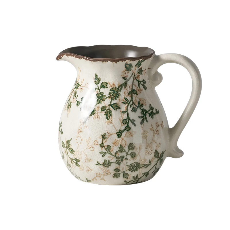 

Кантри лед потрескавшийся молочный горшок керамическая ваза пастораль фэн-шуй поиск цветочная композиция орнамент ретро креативный портативный