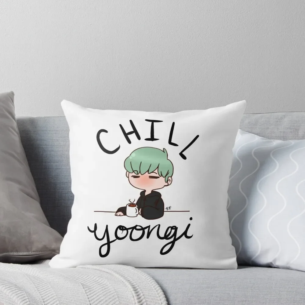 Chill Min Yoongi Throw Pillow Cushions Custom Cushion Photo Cushions Cover