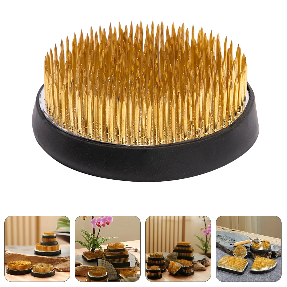 

1Pcs Copper Flower Arrangement Pin Needle Tool Nonslip Round Base Floral Holder Professional Flower Fixing Tool for Home Decor