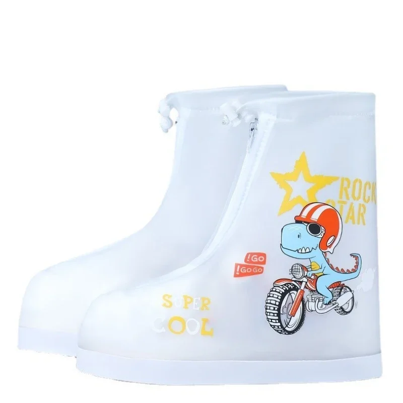 Child Student Shoe Cover Kid Rain Boot Cover Cartoon Rainproof Waterproof Non-slip Outdoor Snow Boot Cover with Thickened Soles