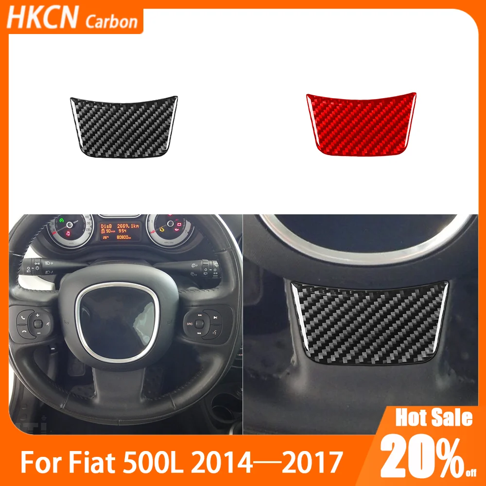 

Carbon Fiber Steering Wheel Chin Bottom Panel Car Accessories Interior Cover Trim Sticker Modification For Fiat 500L 2014—2017
